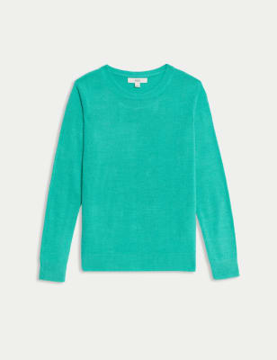 

Womens M&S Collection Superweicher Pullover mit Rundhalsausschnitt - Bright Aqua, Bright Aqua
