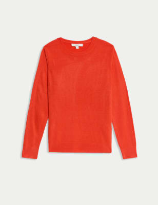 

Womens M&S Collection Superweicher Pullover mit Rundhalsausschnitt - Tomato, Tomato