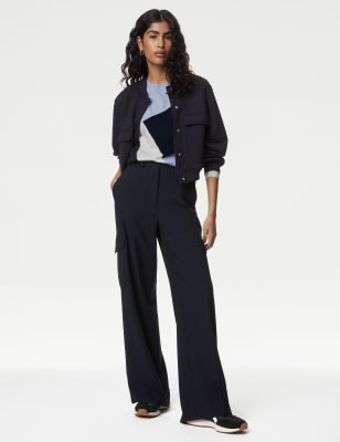

M&S Collection Jersey de escote cerrado con bloques de color supersuaveWomens - Navy Mix, Navy Mix