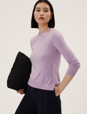 

Marks & Spencer Supersoft Crew Neck Jumper (FEMALE, DUSTED LILAC, 8)