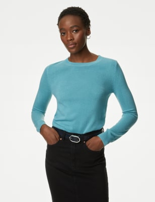 

Womens M&S Collection Superweicher Pullover mit Rundhalsausschnitt - Pale Turquoise, Pale Turquoise