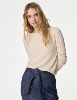 

Womens M&S Collection Superweicher Pullover mit Rundhalsausschnitt - Beige Marl, Beige Marl