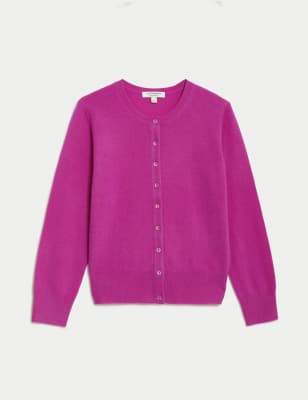 

Womens Autograph Pure Cashmere Crew Neck Cardigan - Pink, Pink