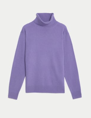 

Womens Autograph Pure Cashmere Roll Neck Jumper - Purple, Purple