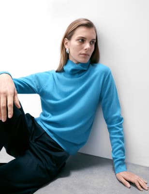 

Womens Autograph Pure Cashmere Roll Neck Jumper - Turquoise, Turquoise