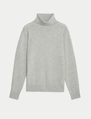 

Womens Autograph Pure Cashmere Roll Neck Jumper - Mid Grey Marl, Mid Grey Marl