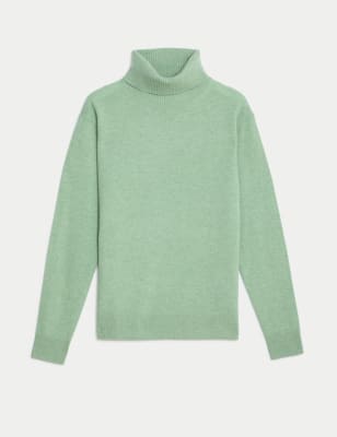 

Womens Autograph Pure Cashmere Roll Neck Jumper - Green Marl, Green Marl