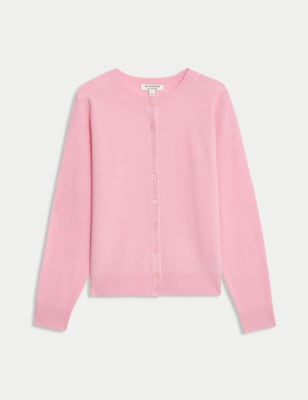 

Womens Autograph Pure Cashmere Crew Neck Relaxed Cardigan - Rose Pink, Rose Pink