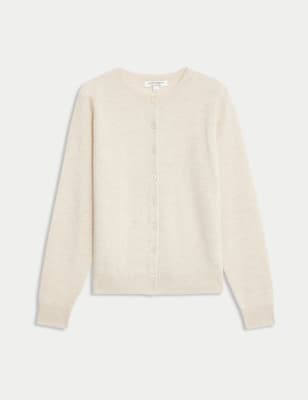 

Womens Autograph Bequemer Cardigan mit Rundhalskragen aus reinem Kaschmir - Oatmeal, Oatmeal