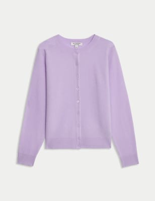 

Womens Autograph Bequemer Cardigan mit Rundhalskragen aus reinem Kaschmir - Dusted Lilac, Dusted Lilac