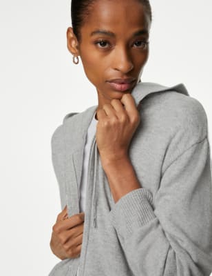 

Womens Autograph Pure Cashmere Zip Up Hoodie - Grey Marl, Grey Marl