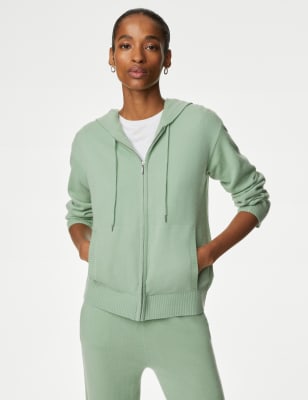 

Womens Autograph Pure Cashmere Zip Up Hoodie - Pale Jade, Pale Jade