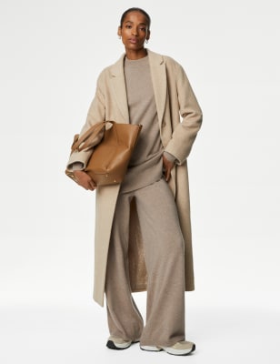 Autograph Pure Cashmere Wide Leg Trousers - Neutral, Neutral