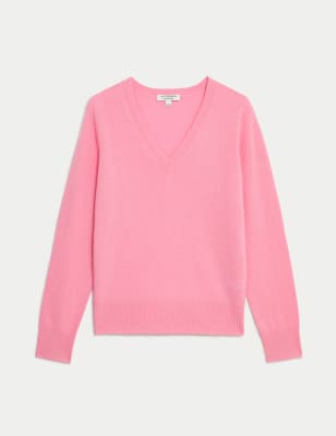 

Womens Autograph Pure Cashmere V-Neck Jumper - Petal Pink, Petal Pink