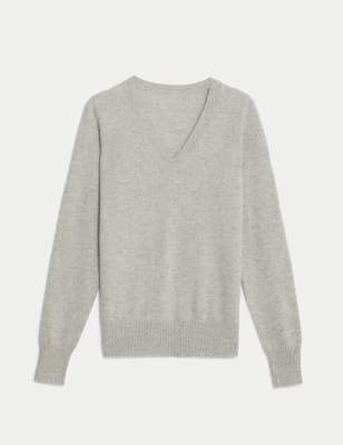 

Womens Autograph Pure Cashmere V-Neck Jumper - Grey Marl, Grey Marl