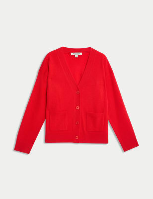 

Womens Autograph Pure Cashmere V-Neck Button Front Cardigan - Red, Red