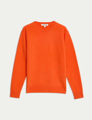 

Womens Autograph Pure Cashmere Textured Crew Neck Jumper - Bright Orange, Bright Orange