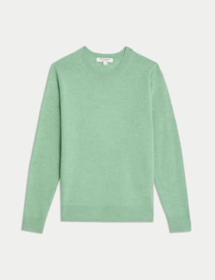 

Womens Autograph Pure Cashmere Textured Crew Neck Jumper - Green Marl, Green Marl