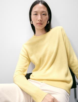 

Womens Autograph Pullover aus reinem Kaschmir mit Rundhalsausschnitt - Buttercup, Buttercup