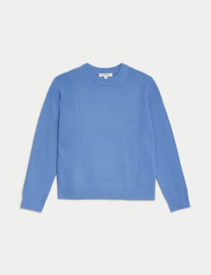 

Womens Autograph Merino Wool Textured Cable Knit Jumper - Fresh Blue, Fresh Blue