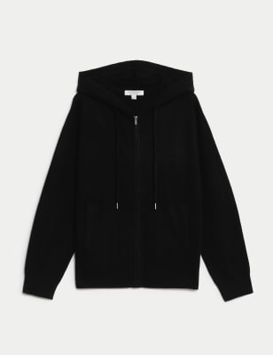 

Womens Autograph Pure Cashmere Zip Up Hoodie - Black, Black