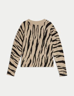 

Womens M&S Collection Wool Rich Animal Print Jumper with Cashmere - Cappuccino, Cappuccino