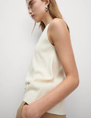 

Womens M&S Collection Crew Neck Knitted Vest, Ivory