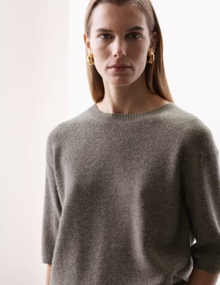 

Womens M&S Collection Merino Wool Rich Knitted Top with Cashmere - Nutmeg, Nutmeg