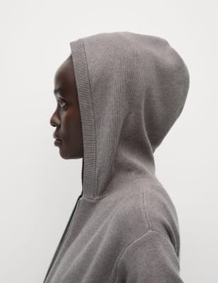 

M&S Collection Sudadera con capucha de punto de tacto suave con cremalleraWomens - Nutmeg, Nutmeg