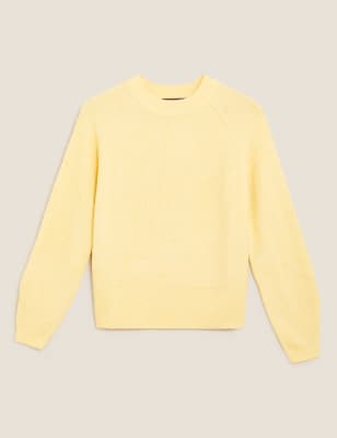 

Womens M&S Collection Ribbed Crew Neck Jumper - Soft Yellow, Soft Yellow