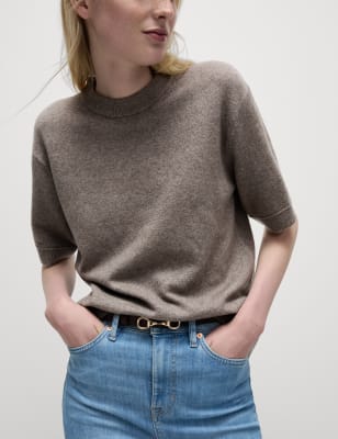 

Womens M&S Collection Air-Yarn Crew Neck Knitted Top - Nutmeg, Nutmeg