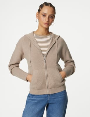 

Womens M&S Collection Soft Touch Zip Up Hoodie - Mocha, Mocha