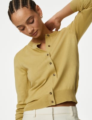 

M&S Collection Cárdigan de cuello redondo con botones en el delanteroWomens - Onyx, Onyx