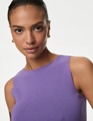 

Womens M&S Collection Crew Neck Knitted Vest - Amethyst, Amethyst