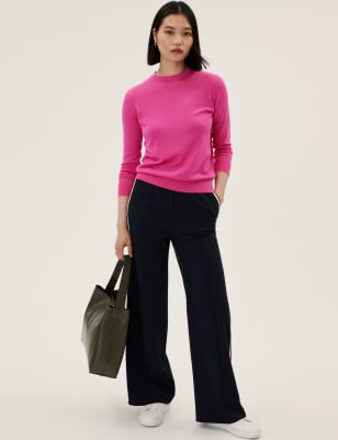 

Marks & Spencer Pure Merino Wool Crew Neck Jumper (FEMALE, PINK, 8)