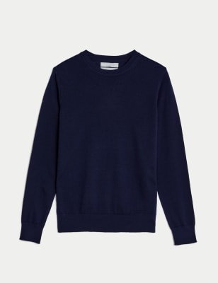 

Womens M&S Collection Pure Merino Wool Crew Neck Jumper - Navy, Navy