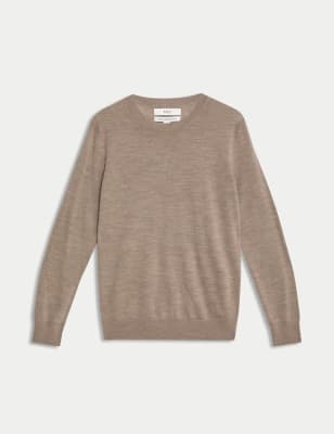 

Womens M&S Collection Pure Merino Wool Crew Neck Jumper - Cappuccino, Cappuccino