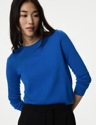 

Womens M&S Collection Pure Merino Wool Crew Neck Jumper - Iris, Iris