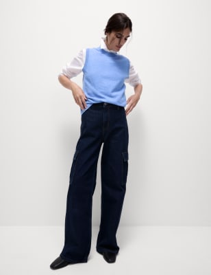 

M&S Collection Camiseta interior de punto con cuello redondo e hilo AirWomens - Fresh Blue, Fresh Blue