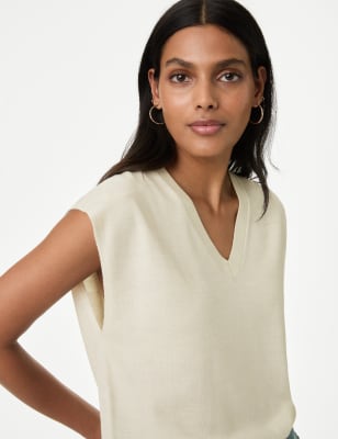 

Womens M&S Collection Strickweste aus reiner Merinowolle mit V-Ausschnitt - Light Natural, Light Natural