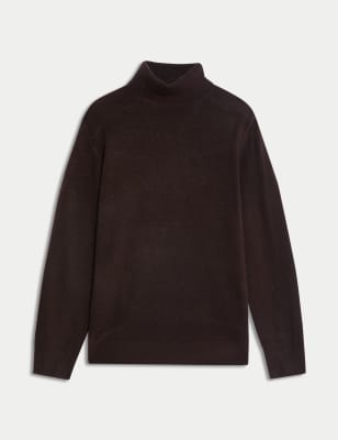 

Womens M&S Collection Air-Yarn Roll Neck Jumper - Bitter Chocolate, Bitter Chocolate