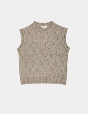 

Womens M&S Collection Cloud-Yarn Textured Knitted Vest - Mocha, Mocha