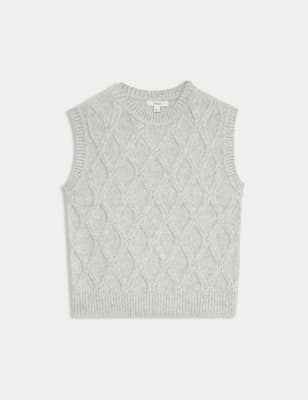 

Womens M&S Collection Cloud-Yarn Textured Knitted Vest - Grey, Grey