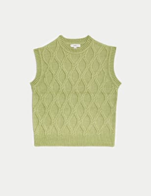 

Womens M&S Collection Cloud-Yarn Textured Knitted Vest - Fern Green, Fern Green