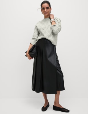 

Womens M&S Collection Strukturierter Pullover mit Rundhalsausschnitt aus Wolkengarn - Grey, Grey