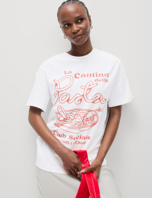 

M&S Collection Camiseta estampada 100% algodónWomens - White Mix, White Mix