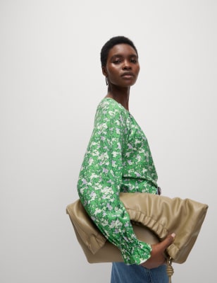 

Womens M&S Collection Bedruckte Bluse mit hohem Lyocellanteil - Green Mix, Green Mix
