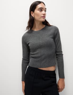 

Womens M&S Collection Ribbed Cosy Long Sleeve Top - Charcoal, Charcoal