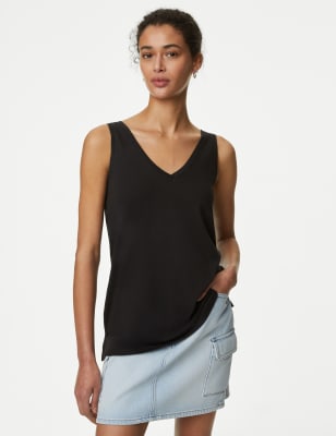 

Womens M&S Collection Relaxed Fit V-Neck Vest - Black, Black