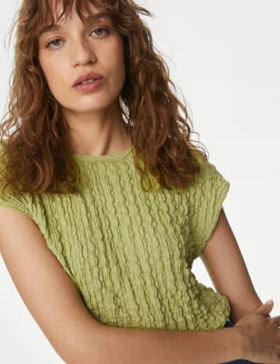 

Womens M&S Collection Textured Top - Pistachio, Pistachio